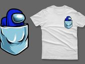 Blue impostor in the pocket among us t-shirt imposter among us t-shirt impostor t-shirt