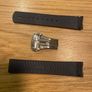 Omega style blue rubber strap with folding clasp. Replacement Watch Band Image 9