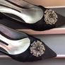 Glitz Ladies Black Satin Party Shoes Eu 38 Size 5 Image 2