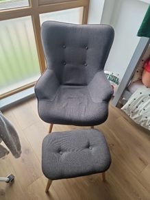 Armchair and footrest