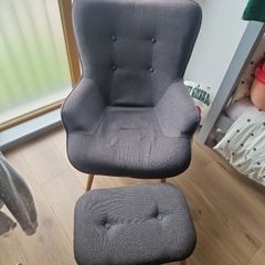 Armchair and footrest