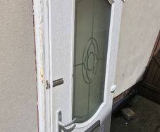 Composite front door red