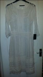 BNWT Zara Limited edition cream embroidered lace below the knee stunning dress size UK12 EU40 Postage included
