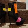 Funky Colourful Ankle heel boots, size 6 Image 4