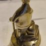 Vintage Brass Miner Figure with Pick and Davy Lamp. Image 7