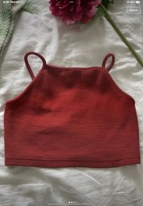 topshop rust shade cropped top size 10