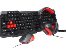 New Set PC Multimedia Gaming USB Keyboard + Mouse + 3.5mm Jack Headphones #1102