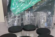 New picnic/cooler bag plastic sundae dishes and small glass bottles