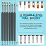 Nail Art Brushes- 6pcs Double-End Nail Art Brushes Kit Professional Manicure Tools Kit with Painting Dotting Line Pen for Gel Polish Nail Designs Nail Carving French Nails Image 2