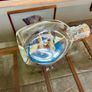 Miniature Antique Tall Ship in a Triangular Dimpled Bottle Image 2
