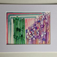 Original art Giants Causeway Ireland Drawing contemporary Irish Art abstract painting