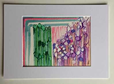 Original art Giants Causeway Ireland Drawing contemporary Irish Art abstract painting