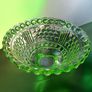 Antique 20th Century Green Uranium Glass Inverted Thistle Bowl UV Reactive  Description Image 3