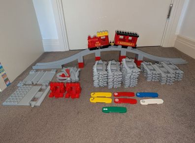 LEGO DUPLO Steam Train + Bridge + Extra Tracks Set