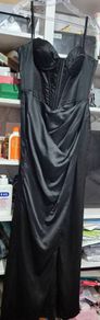 black satin evening/debs dress.