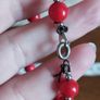 Vintage necklace with red and gold beads. Image 3