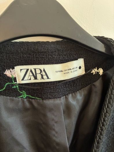Zara black embroidered jacket