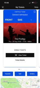 Prodigy tickets x2