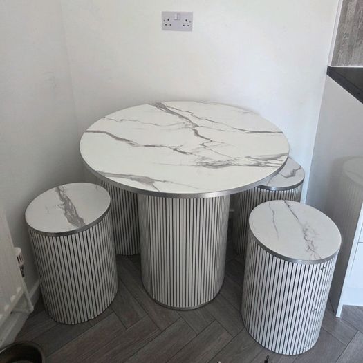 Round Dining Table Pedestal Set