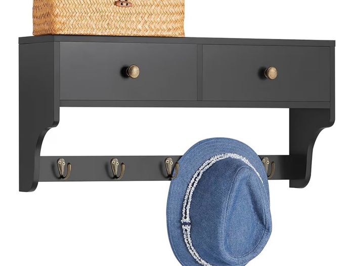 Wall coat rack wall shelf storage unit hall hallway