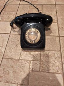 Vintage Black Bakelite Rotary Dial Telephone