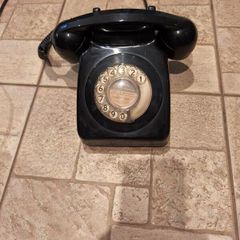 Vintage Black Bakelite Rotary Dial Telephone