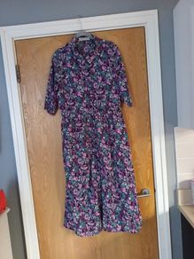 Rowen Avenue Floral Shirt  Dress.  S. XL- 16