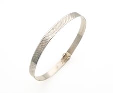 925 Vintage Sterling Silver Engraved Bangle