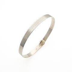 925 Vintage Sterling Silver Engraved Bangle