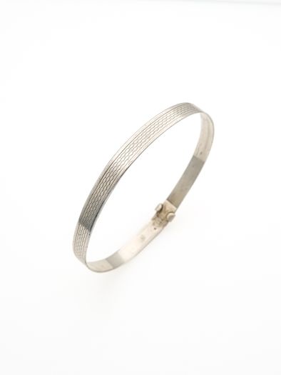 925 Vintage Sterling Silver Engraved Bangle