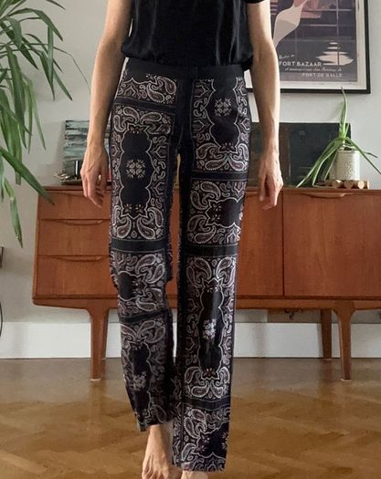 Sandro 100% silk palazzo trousers