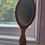 Antique Pokerwork Ladies Hand Mirror Image 4