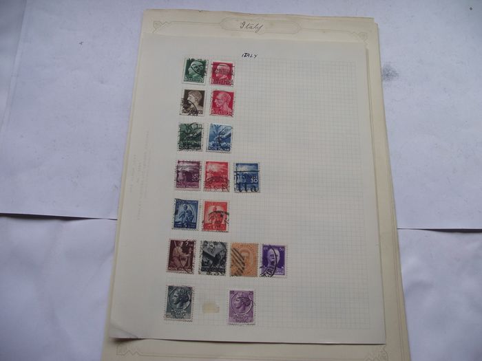 A Collection of Stamps from Italy on loose pages