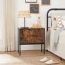 Sideboard, kitchen cabinet with doors, side cabinet, storage cabinet, metal frame, multi-purpose cabinet, cupboard, 60 x 30 x 60 cm, industrial design, vintage brown-black Image 3