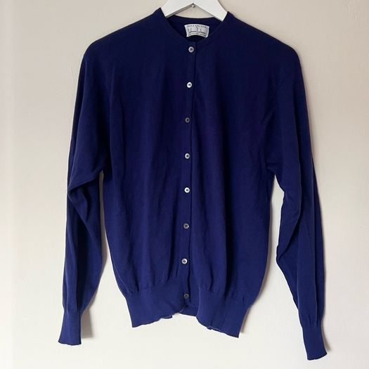 Vintage 100% cashmere Ballantyne of Scotland Cardigan blue purple