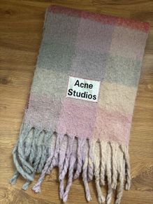 Acne Studios Pink Patterned Striped Scarf dupe