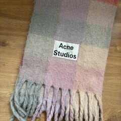 Acne Studios Pink Patterned Striped Scarf dupe