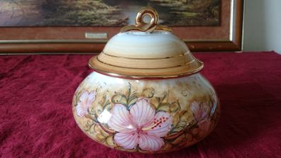 Vintage Pure Gold Gilt Italian Large Porcelain Tureen With Lid Made In Italy