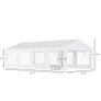 4 x 8m Heavy-Duty Outdoor Party Tent, Carport Gazebo Canopy with 4 Sidewalls & 8 Windows, White Pavilion for Garden & Events Image 2