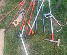 garden tools and baskets