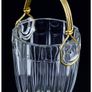 Mid Century Modern Bohemian 1960s August Walther Crystal Ice Bucket, Gold Handle Image 6