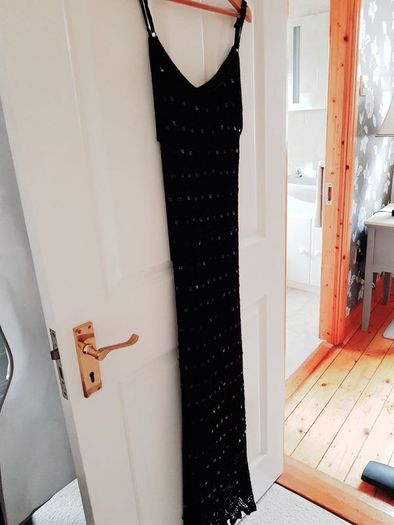 Black Party Dress with Sequins - Size 14