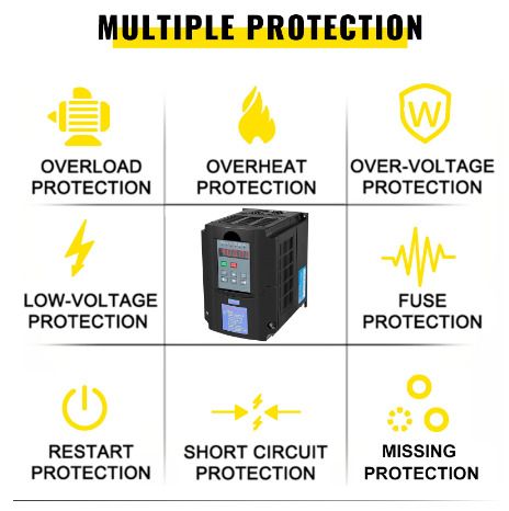7.5KW 220V 3 Phase Variable Speed Drive Frequency Converter for CNC Milling Machine