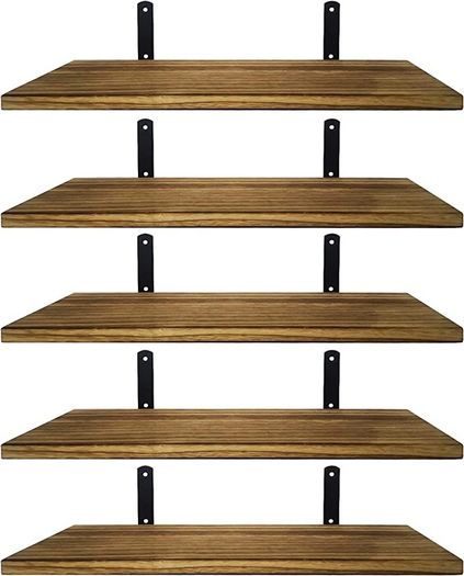 Shelves Wood Wall Mounted Shelf, Rustic Shelves Set Of 5 Multiple Colours Available (free Shipping)