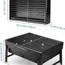 Portable Folding Charcoal Barbecue Grill 20.47x W11.61x H8.74 inches Image 2