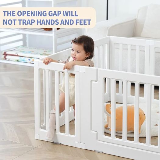 Baby Playpen Children Activity Center Safety Playground for Indoor and Outdoor White 4+3+1