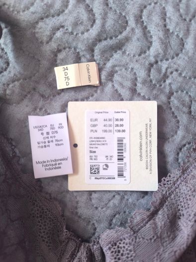 Bra New Calvin Klein 75D