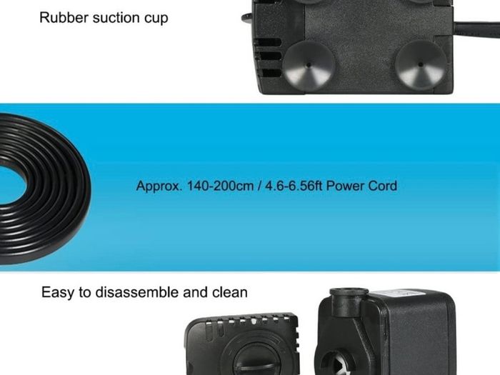 600L/H 8W Submersible Water Pump for Aquarium Tabletop Fountains Pond Water Gardens and Hydroponic Systems with 2 Nozzles (FREE POSTAGE)