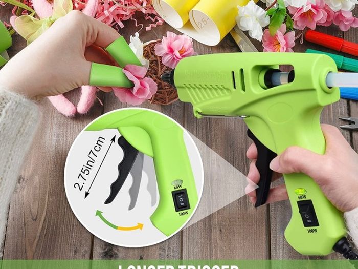 Hot Glue Gun Dual Power - 60/100W Large Size with Power Off Switch High Temp Heavy Duty Melt Glue Gun Rapid Preheating with 30pcs Glue Sticks(11x150mm) for DIY Arts Craft Home Repairs Wood Glass (FREE POSTAGE)