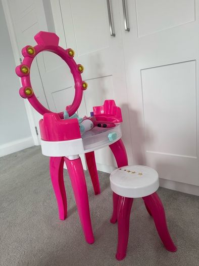 Make up station, table and chair, vanity set, girl